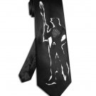 Aquaman tie hand-painted black and silver satin silk superhero necktie