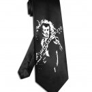ACDC Angus Young tie black satin silk necktie