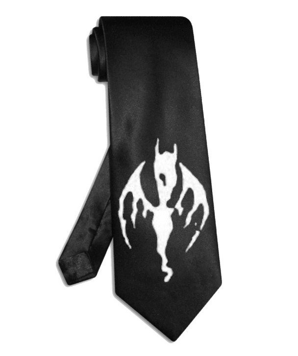 AFI Bat necktie black satin silk tie