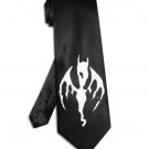 AFI Bat necktie black satin silk tie