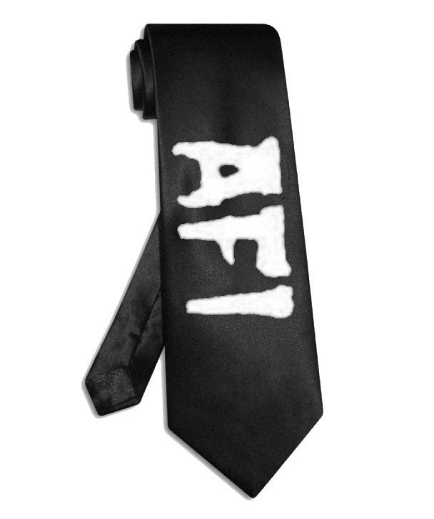AFI band logo tie black satin silk necktie