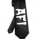 AFI band logo tie black satin silk necktie