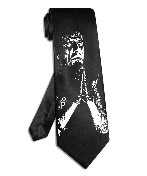 Alice Cooper praying hands tie black satin silk necktie