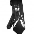 Alice Cooper praying hands tie black satin silk necktie