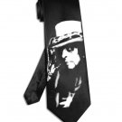 Alice Cooper tie black satin silk necktie
