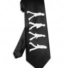 Beatles Abbey Road silhouette tie black satin silk necktie