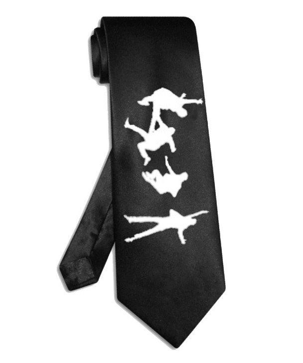 Beatles Jumping silhouette tie black satin silk Paul McCartney John Lennon necktie