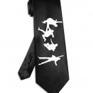 Beatles Jumping silhouette tie black satin silk Paul McCartney John Lennon necktie
