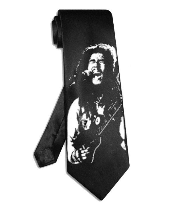 Bob Marley tie black satin silk necktie