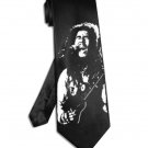 Bob Marley tie black satin silk necktie
