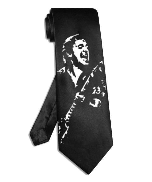 the boss Bruce Springsteen tie black satin silk necktie