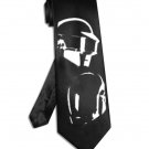 Daft Punk helmet tie black satin silk necktie