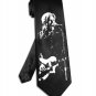 David Bowie playing guitar tie black satin silk necktie