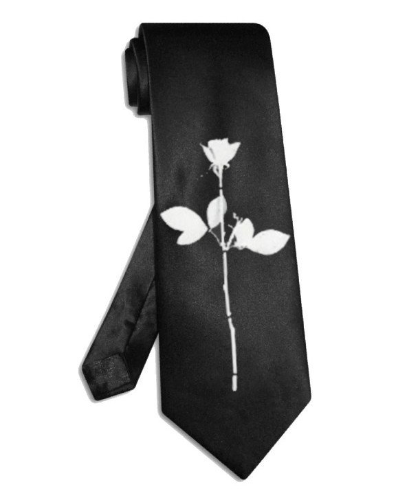 Depeche Mode rose tie black satin silk necktie