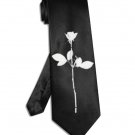 Depeche Mode rose tie black satin silk necktie