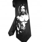 Iggy Pop tie black satin silk necktie