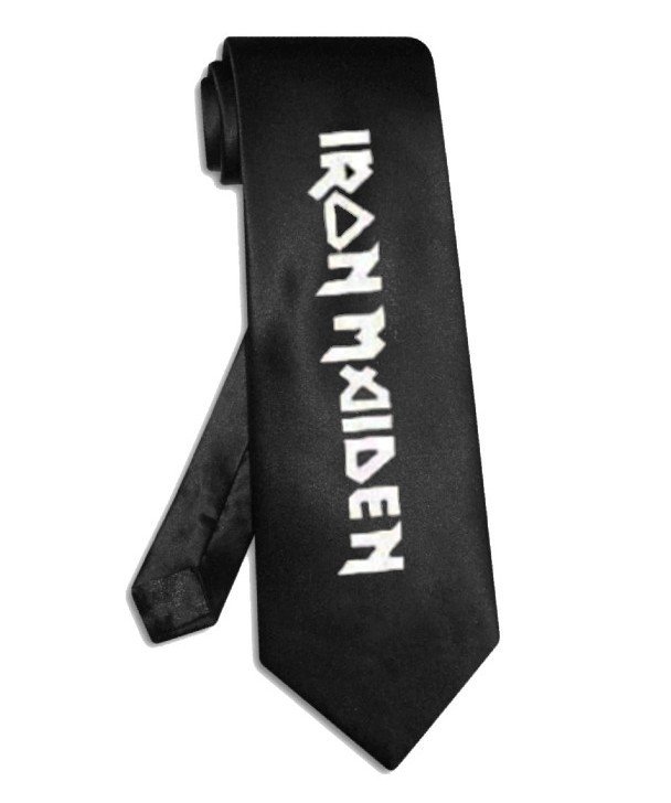 Iron Maiden band logo tie black satin silk necktie