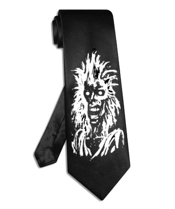 Iron Maiden skull tie black satin silk necktie