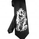 Iron Maiden skull tie black satin silk necktie