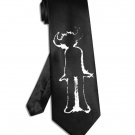 Jamiroquai tie black satin silk necktie