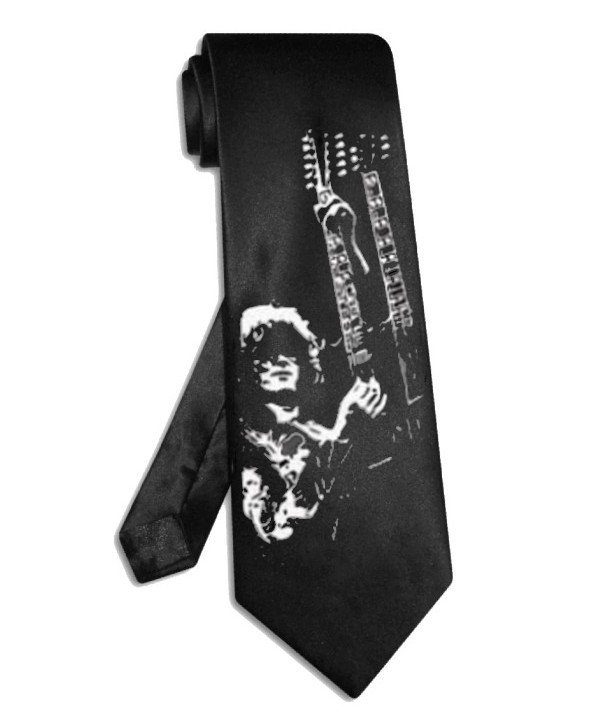 Jimmy Page Led Zeppelin tie black satin silk necktie