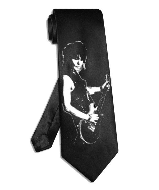 Joan Jett tie black satin silk necktie