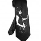 Joan Jett tie black satin silk necktie
