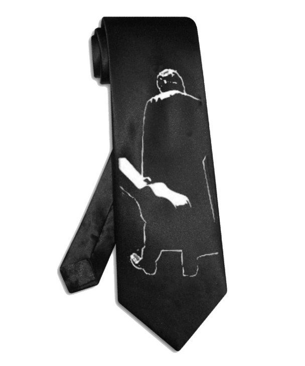 Johnny Cash tie black satin silk necktie