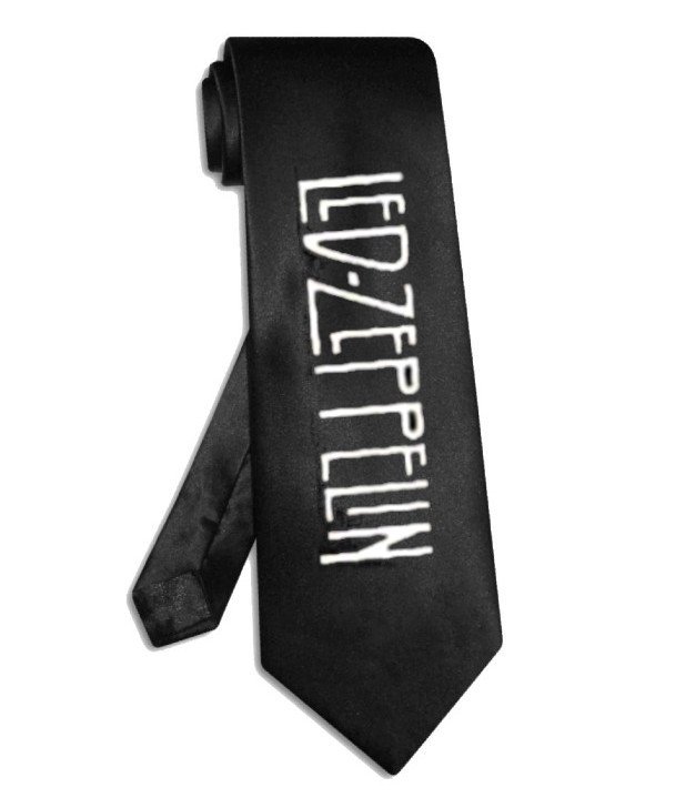Led Zeppelin band logo tie black satin silk necktie