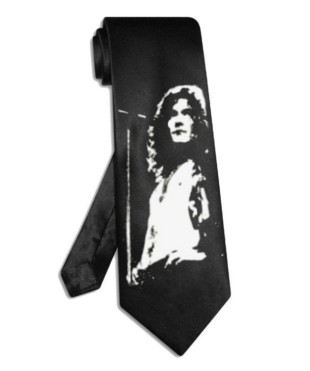 Robert Plant Led Zeppelin tie black satin silk necktie