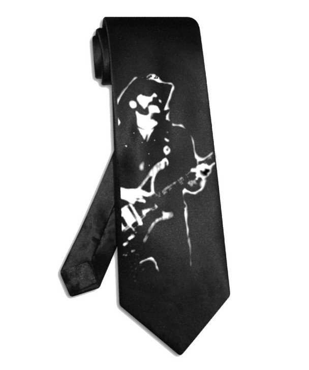 Motorhead Lemmy tie black satin silk necktie