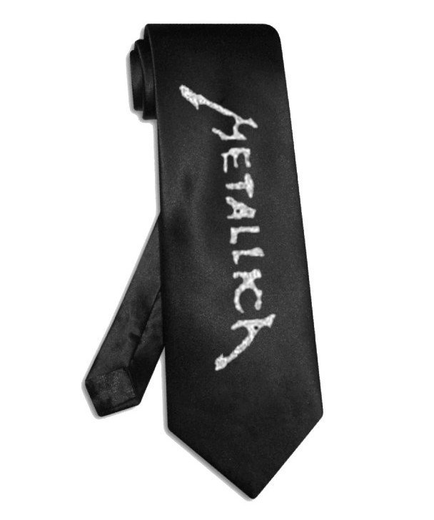 Metallica band logo tie black satin silk necktie
