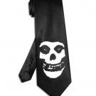 Misfits skull tie black satin silk necktie