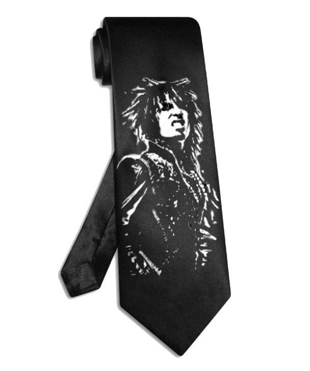 Nikki Sixx Motley Crue tie black satin silk necktie