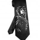 Nikki Sixx Motley Crue tie black satin silk necktie