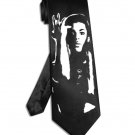 Prince tie black satin silk necktie