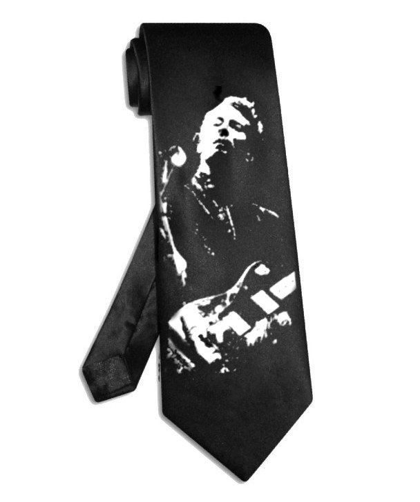 Radiohead Thom Yorke tie black satin silk necktie