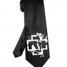 Rammstein band logo tie black satin silk necktie