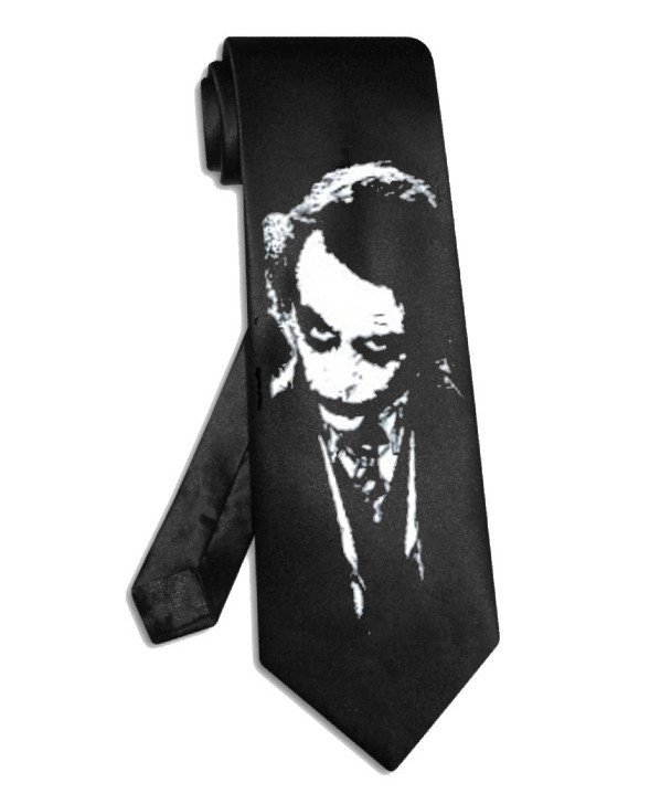 Batman Joker Heath Ledger tie black satin silk necktie