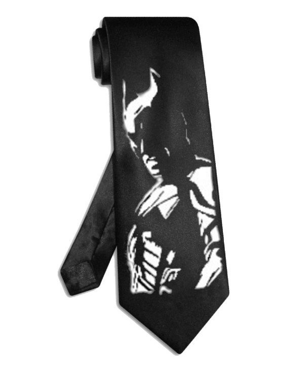 Batman tie black satin silk superhero necktie