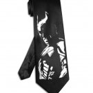 Batman tie black satin silk superhero necktie