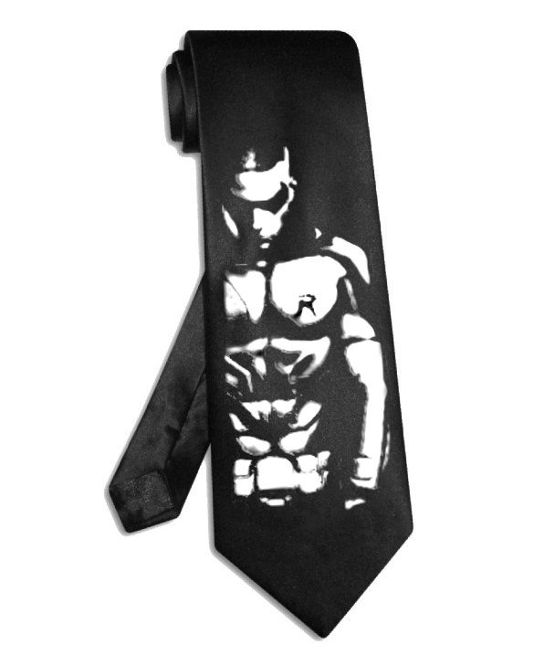 Batman tie black satin silk superhero necktie