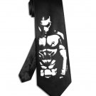 Batman tie black satin silk superhero necktie