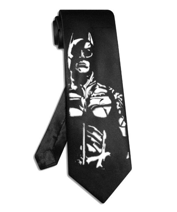 Batman tie black satin silk DC superhero necktie