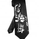Batman tie black satin silk DC superhero necktie