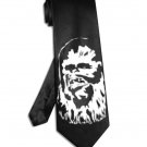Chewbacca tie black satin silk star wars necktie