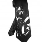 Captain America tie black satin silk avenger superhero necktie