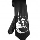 Clint Eastwood Dirty Harry tie black satin silk necktie