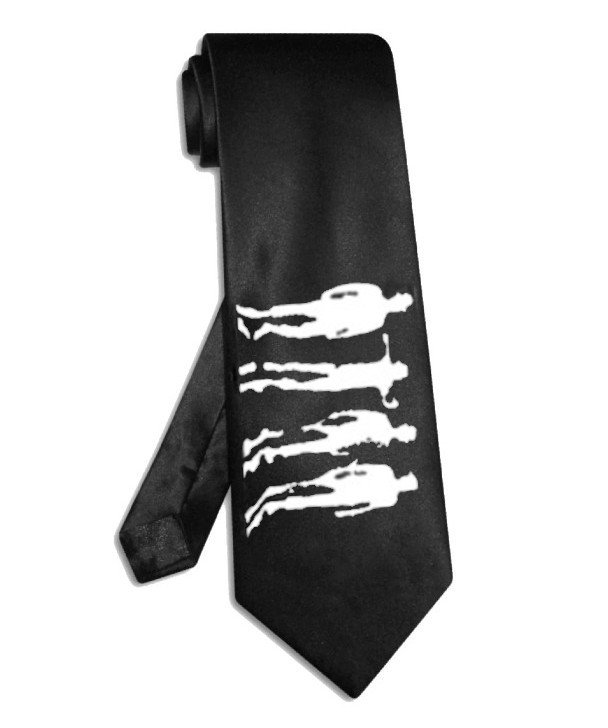 Clockwork Orange silhouette tie black satin silk necktie