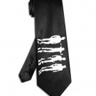Clockwork Orange silhouette tie black satin silk necktie